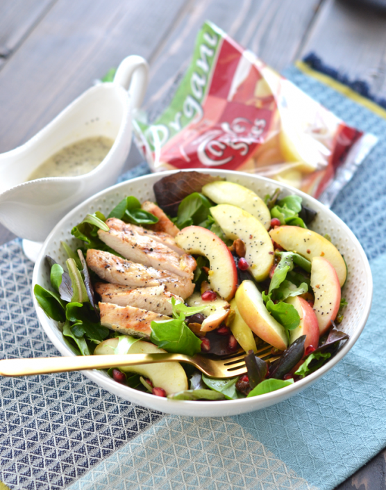 Grilled Chicken Apple Salad with Lemon Poppyseed Dressing
