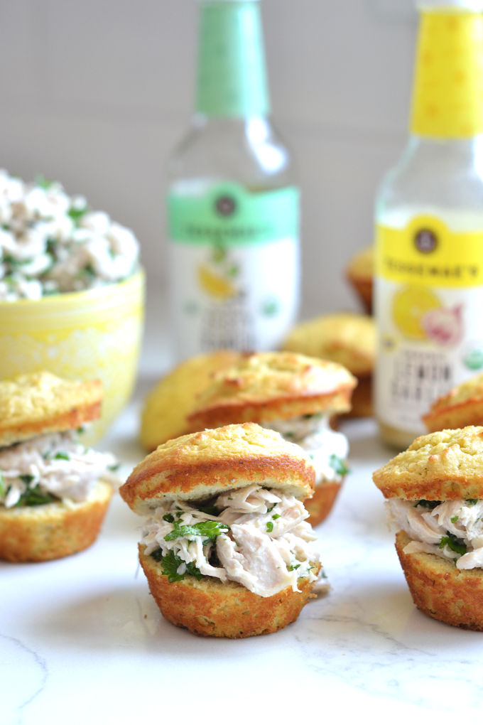 These Lemon Garlic Chicken Salad on Paleo Ranch Buns are a delish and simple paleo lunch! 