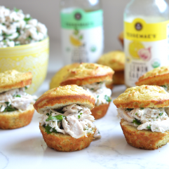 These Lemon Garlic Chicken Salad on Paleo Ranch Buns are a delish and simple paleo lunch!