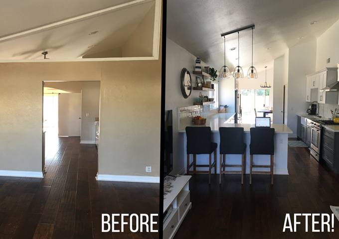 Before and after of my 5 week Kitchen Remodel!