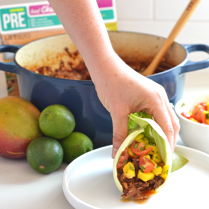 Chipotle Beef Tacos with Mango Lime Salsa Little Bits of…