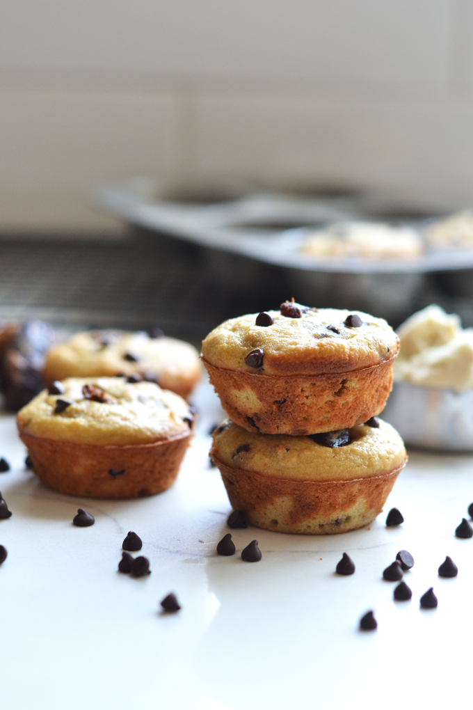 These Grain Free Date and Chocolate Chip Muffins are the perfect snack, dessert or breakfast! Packed with nutrients and comes together in one bowl!