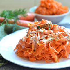 These Tahini Dill Carrot Noodles are a Paleo and Whole30 and the perfect side dish for easter or any occasion!