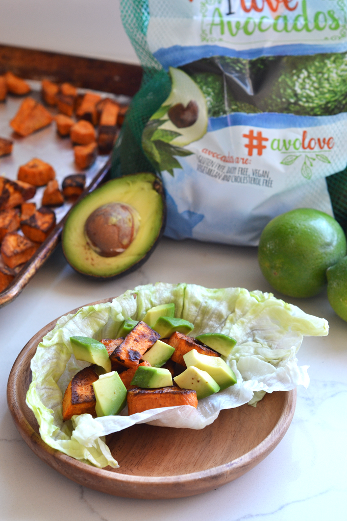 These Charred Cumin Sweet Potato & Avocado Tacos with Lime Crema are paleo, whole30, vegan, dairy free and PERFECT for cinco de mayo or any warm day! Great way to eat your favorite fruits and veggies! 