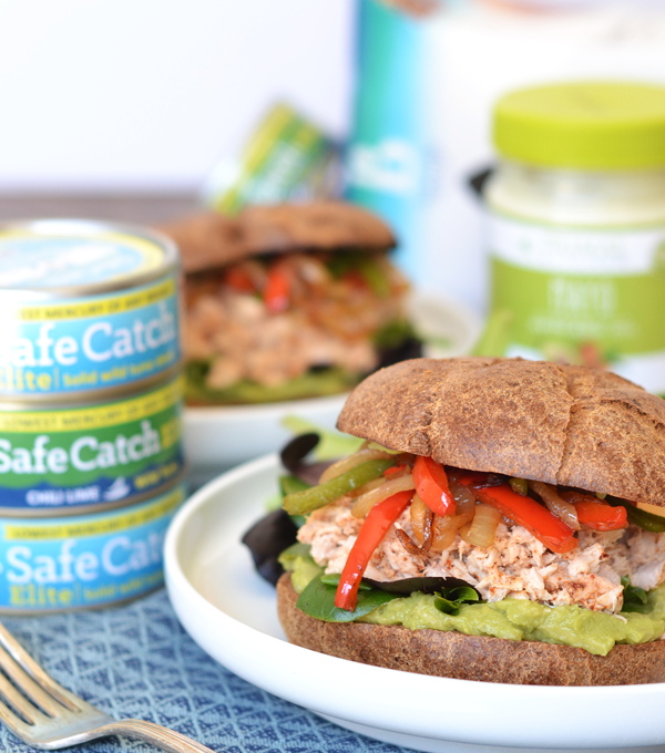 These Chili Fajita Tuna Sandwiches are an easy and paleo meal that is bursting with flavor!