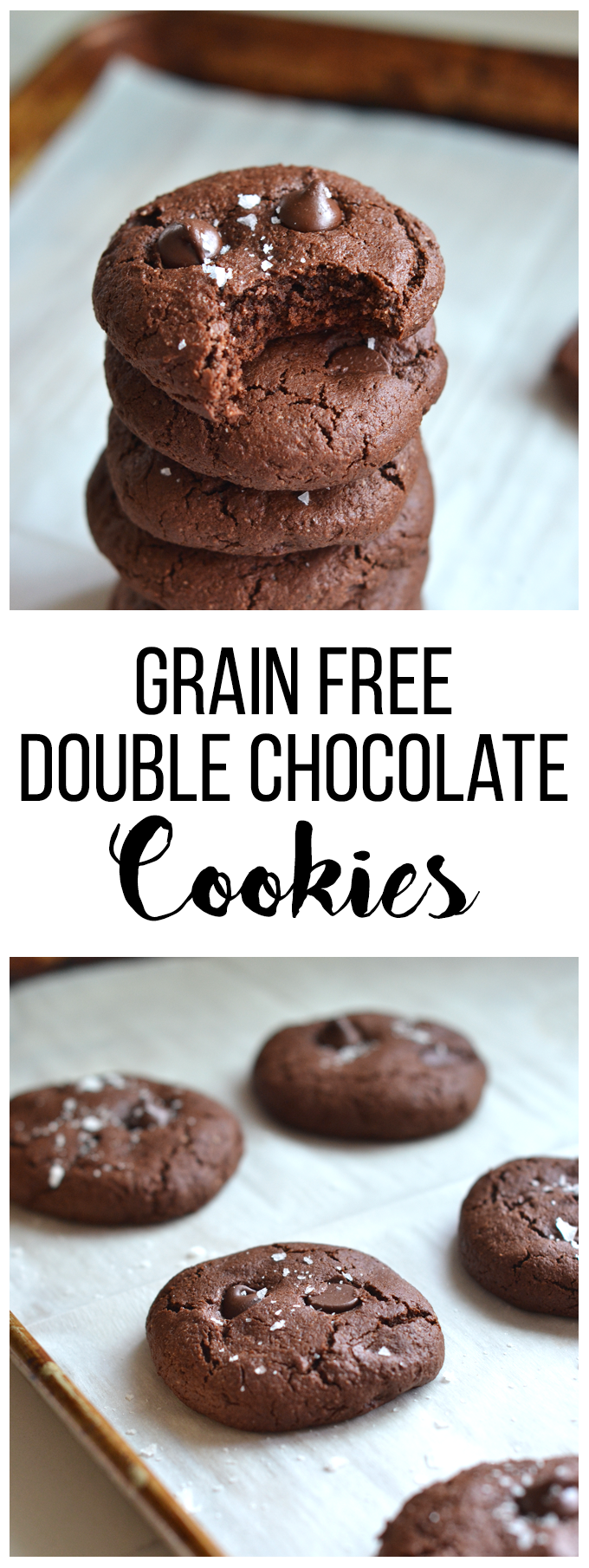 These Grain Free Double Chocolate Cookies are a healthy way to enjoy a decadent dessert! Packed with chocolate flavor and sweetened with coconut sugar!