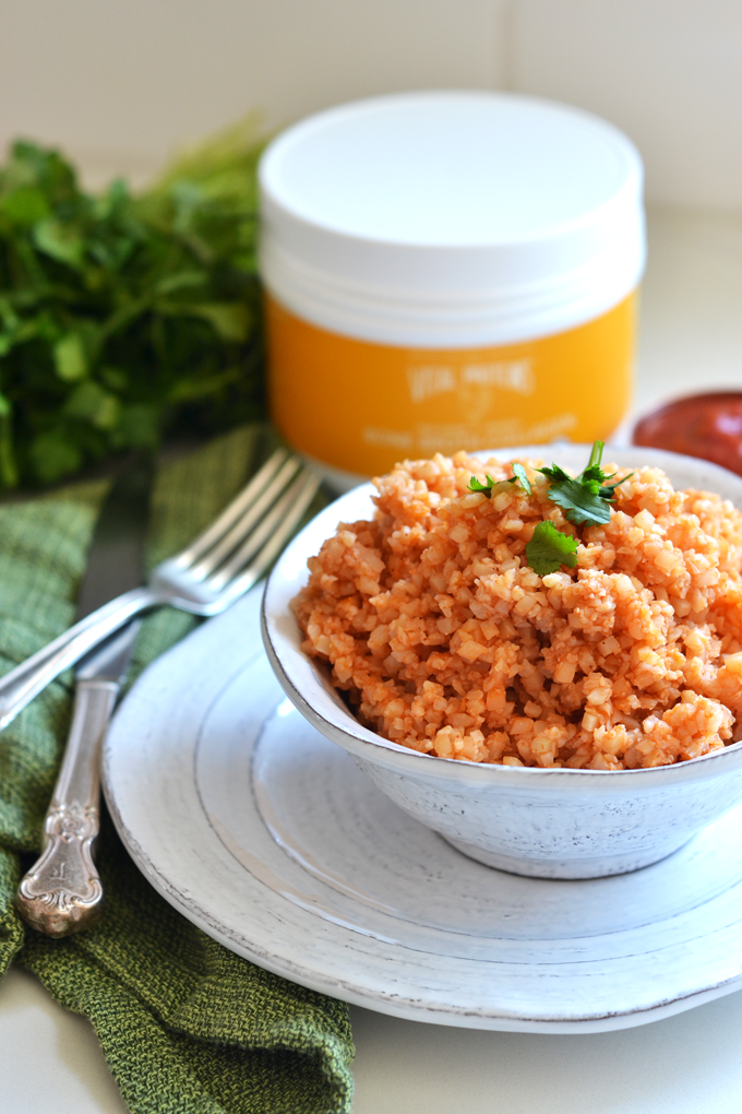 This Mexican Cauliflower Rice is the perfect way to enjoy the authentic mexican rice flavors with a healthy twist!