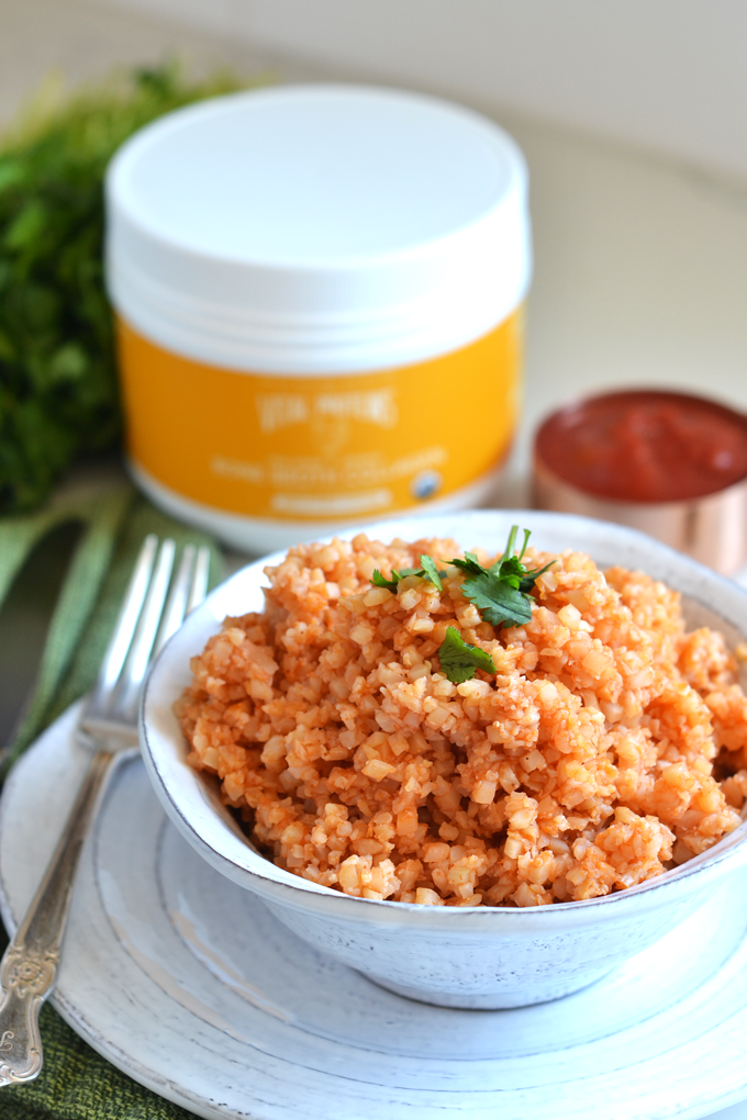 This Mexican Cauliflower Rice is the perfect way to enjoy the authentic mexican rice flavors with a healthy twist!