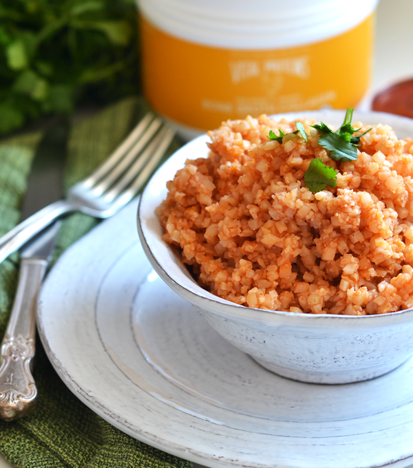 This Mexican Cauliflower Rice is the perfect way to enjoy the authentic mexican rice flavors with a healthy twist!