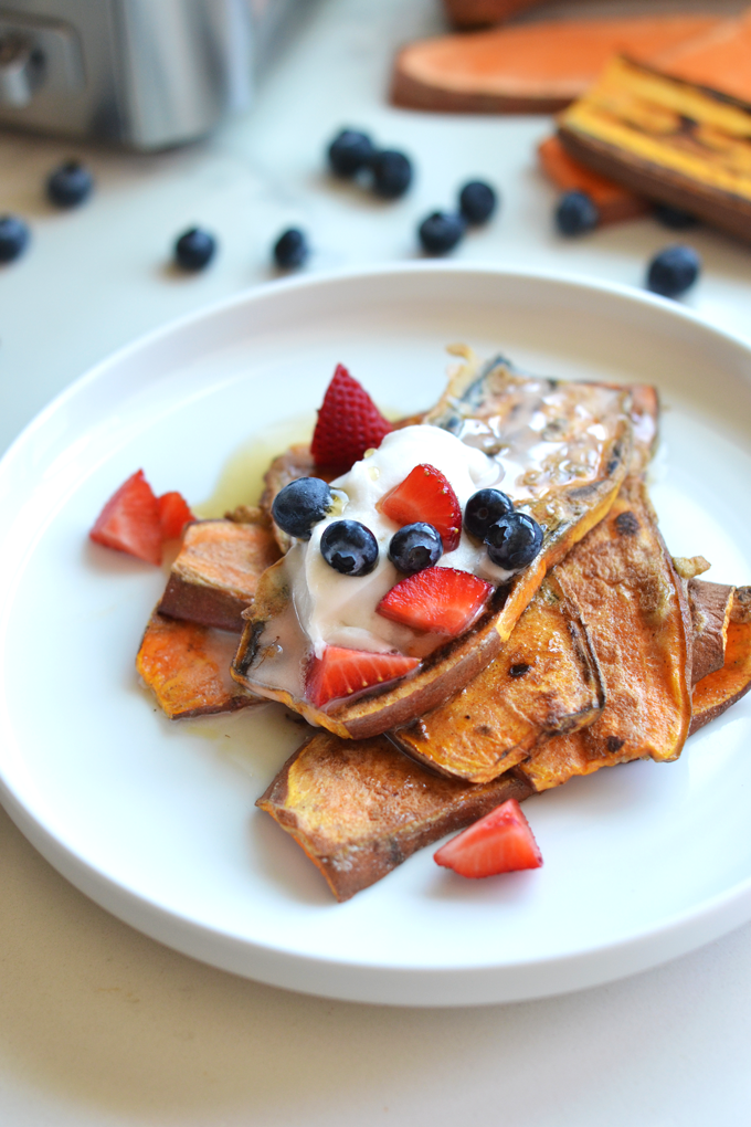 Sweet Potato Toast French Toast - a fun and grain free twist on a classic breakfast!