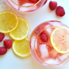 This Raspberry Lemon Kombucha Sangria is the perfect fresh way to celebrate the summer! Packed with flavor and probiotics!