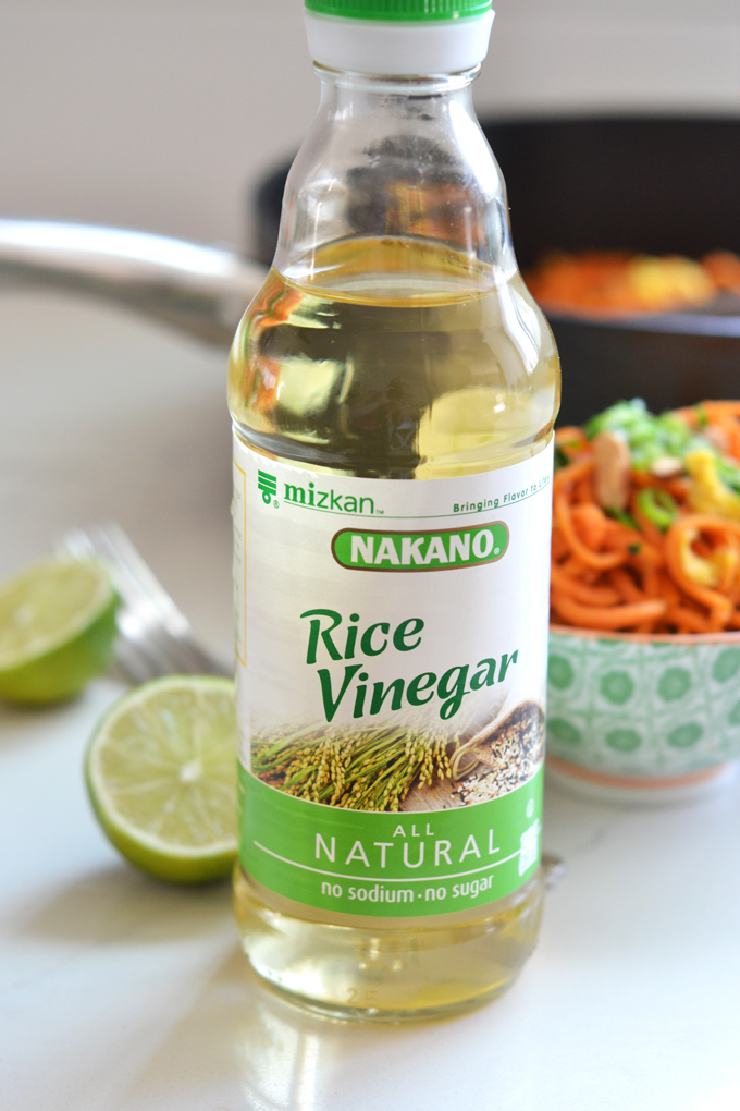 Using Nakano Rice Vinegar in this Sweet Potato Chicken Pad Thai is an easy way to add flavor to this Whole30 and paleo recipe that reminds you of the classic recipe!