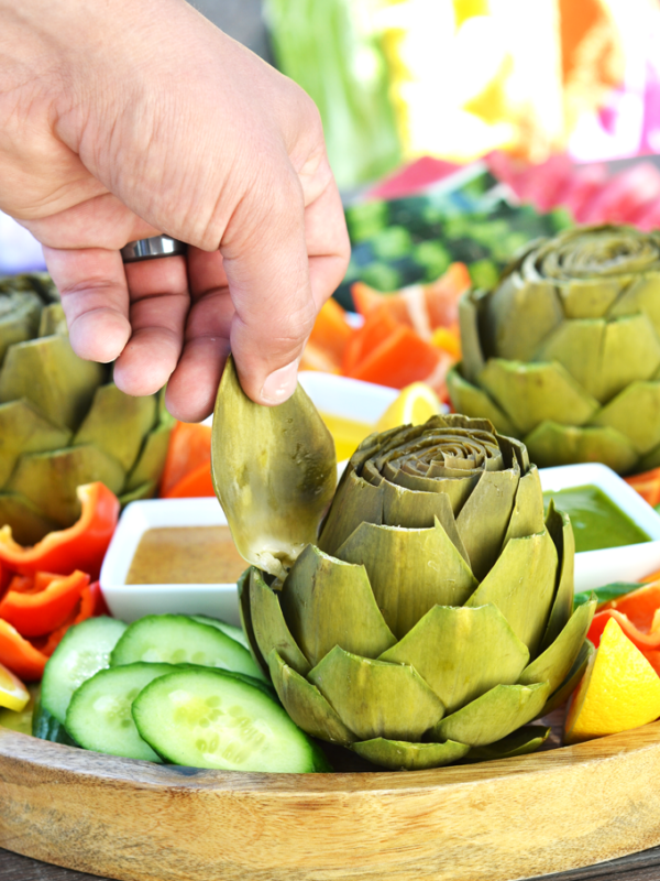 This Whole30 Artichoke Platter is the perfect appetizer to bring to a potluck or barbecue this summer or any time of the year!