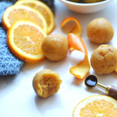 These Orange Vanilla Energy Balls are the perfect summer snack for busy days! Full of protein and carbs to fuel a workout!