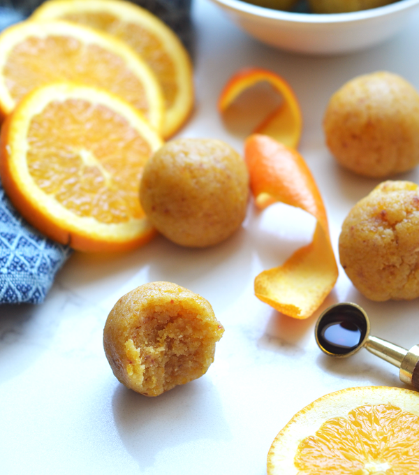 These Orange Vanilla Energy Balls are the perfect summer snack for busy days! Full of protein and carbs to fuel a workout!