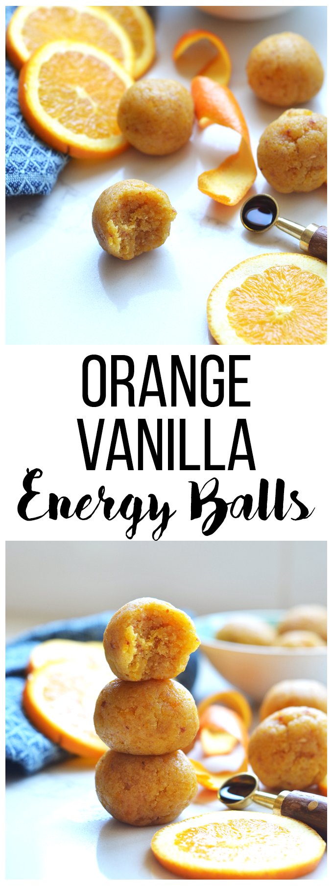 These Orange Vanilla Energy Balls are the perfect summer snack for busy days! Full of protein and carbs to fuel a workout!