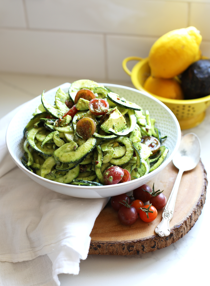 This Cold Zucchini Pasta Salad is a quick and easy way to make a veggie side dish that everyone will love!