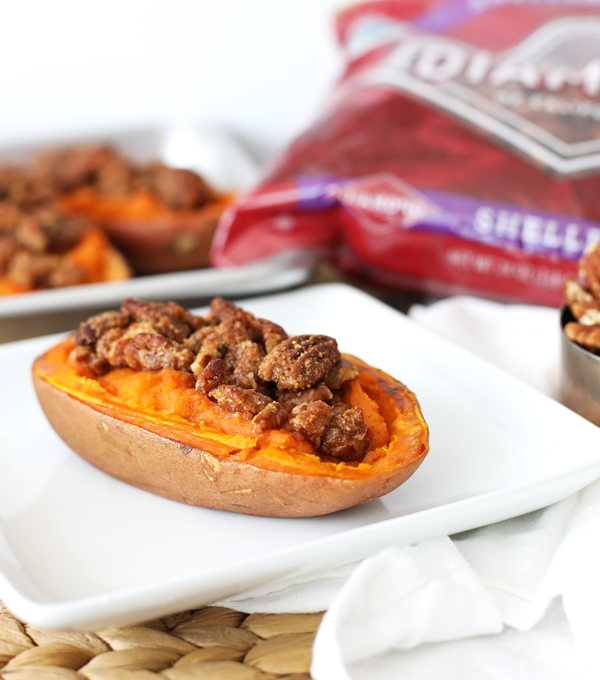 These Maple Pecan Twice Baked Sweet Potatoes are a great thanksgiving side dish that is paleo and packed with sweet and salty flavor!