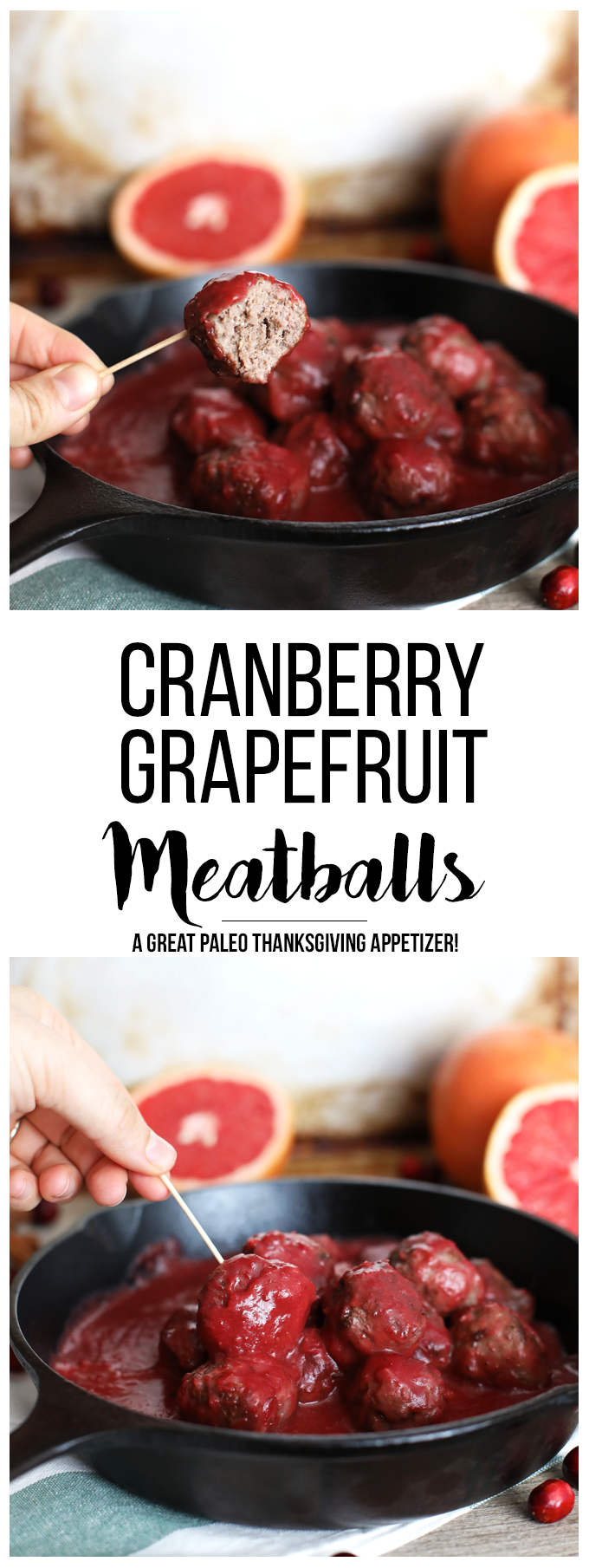 These Cranberry Grapefruit Meatballs are the perfect holiday appetizer for either thanksgiving or Christmas!
