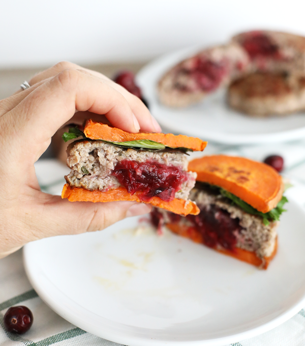 These Cranberry Stuffed Turkey Burgers are the perfect way to celebrate the holiday season! Quick, easy and paleo friendly!