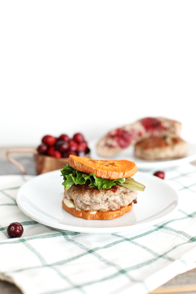 This Cranberry Stuffed Turkey Burger recipe is the perfect way to celebrate the holiday season! Quick, easy and paleo friendly!