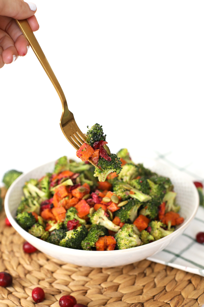 This Harvest Broccoli Salad is perfect for the holiday season! It is also a great thanksgiving side dish!