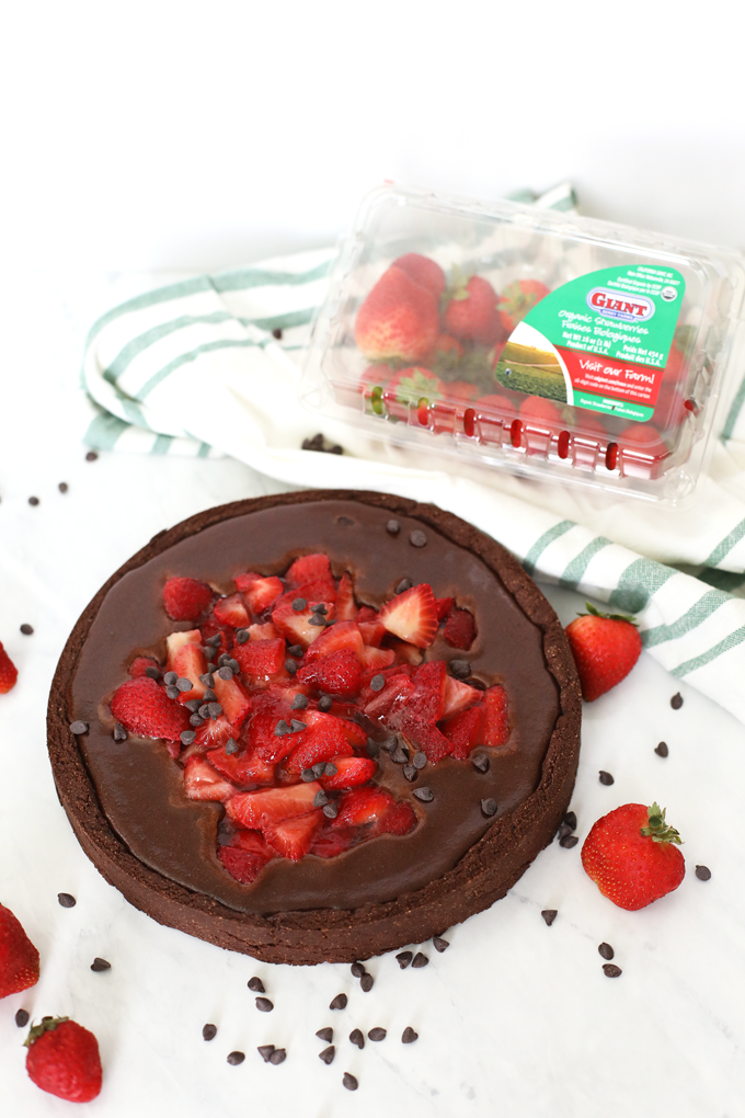 This Strawberry Covered Flourless Chocolate Tart is a delicious and rich dessert that everyone will love! Totally paleo and you would never know it.