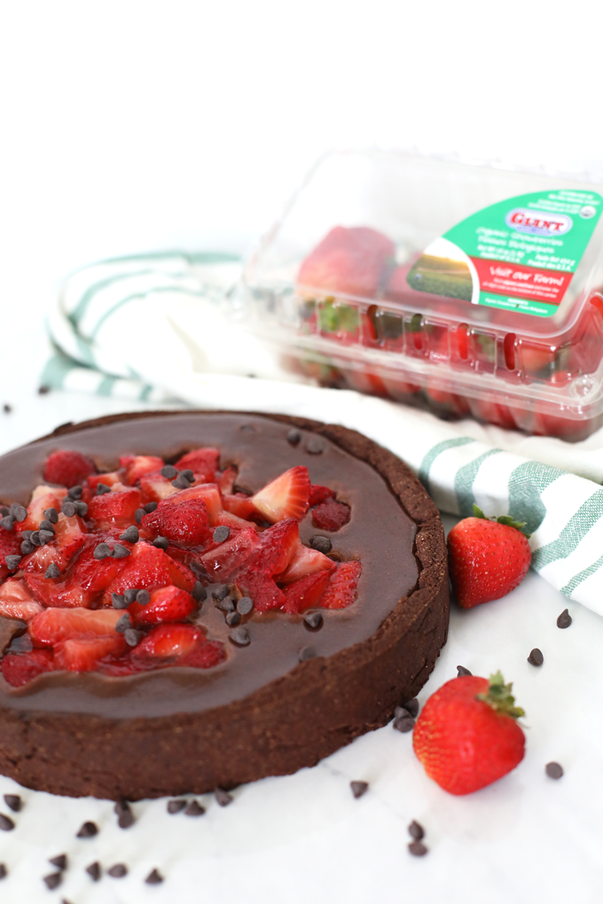 This Strawberry Covered Flourless Chocolate Tart is a delicious and rich dessert that everyone will love! Totally paleo and you would never know it.