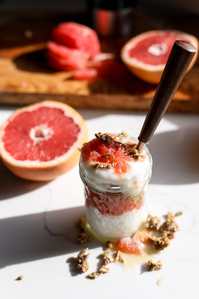 This Grapefruit and Coconut Yogurt Parfait is a tasty and simple way to start your day! Full of fresh flavor!