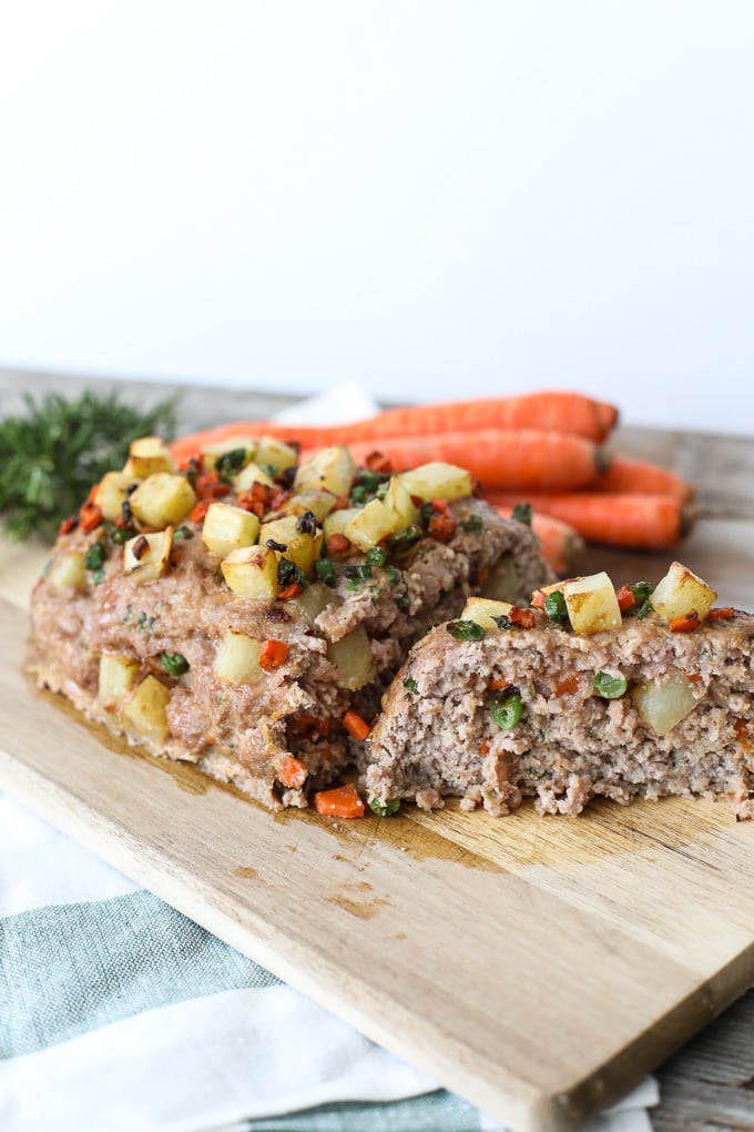 This Turkey Pot Pie Meatloaf is simple, has incredible flavor and is Whole30 compliant!