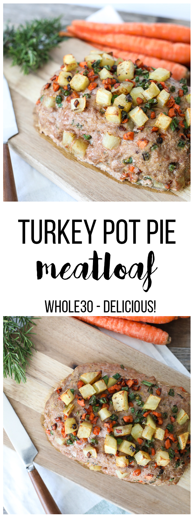 This Turkey Pot Pie Meatloaf is simple, has incredible flavor and is Whole30 compliant!