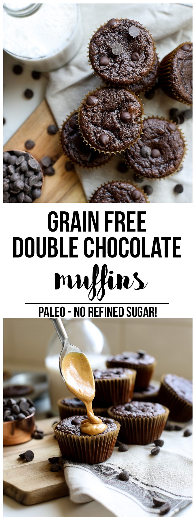 These Grain Free Chocolate Muffins are sweetened with just a little honey which makes them paleo but so tasty that anyone will love them!!
