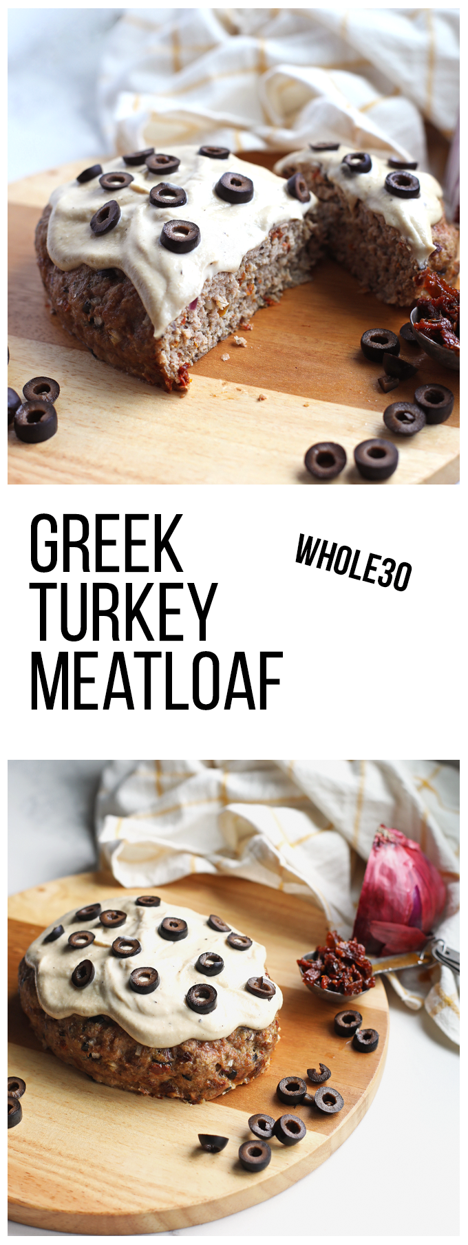 This Greek Turkey Meatloaf is whole30 compliant and super easy to whip together any night of the week!