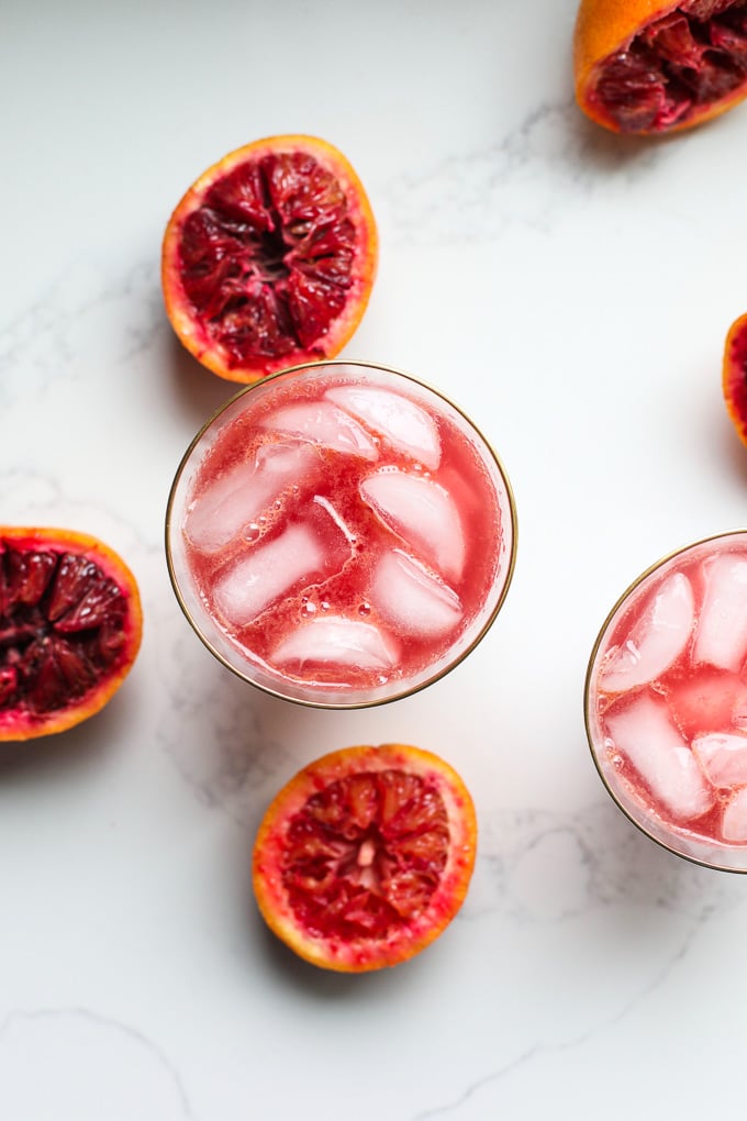 This blood orange vanilla mocktail is a great drink alternative if you aren't drinking alcohol!