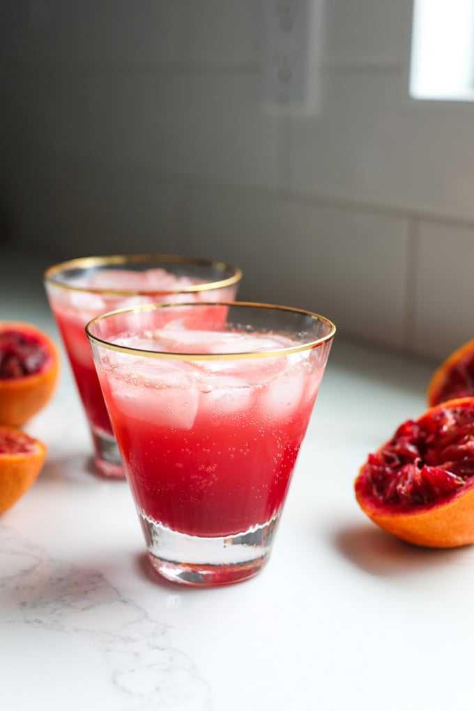 This blood orange vanilla mocktail is a great drink alternative if you aren't drinking alcohol!