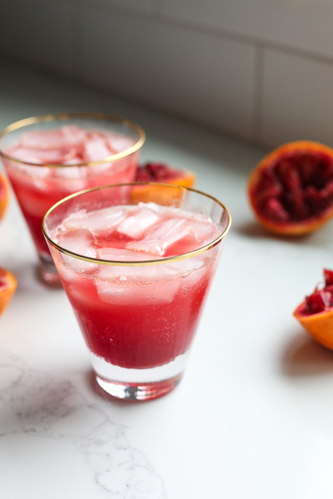 This blood orange vanilla mocktail is a great drink alternative if you aren't drinking alcohol!