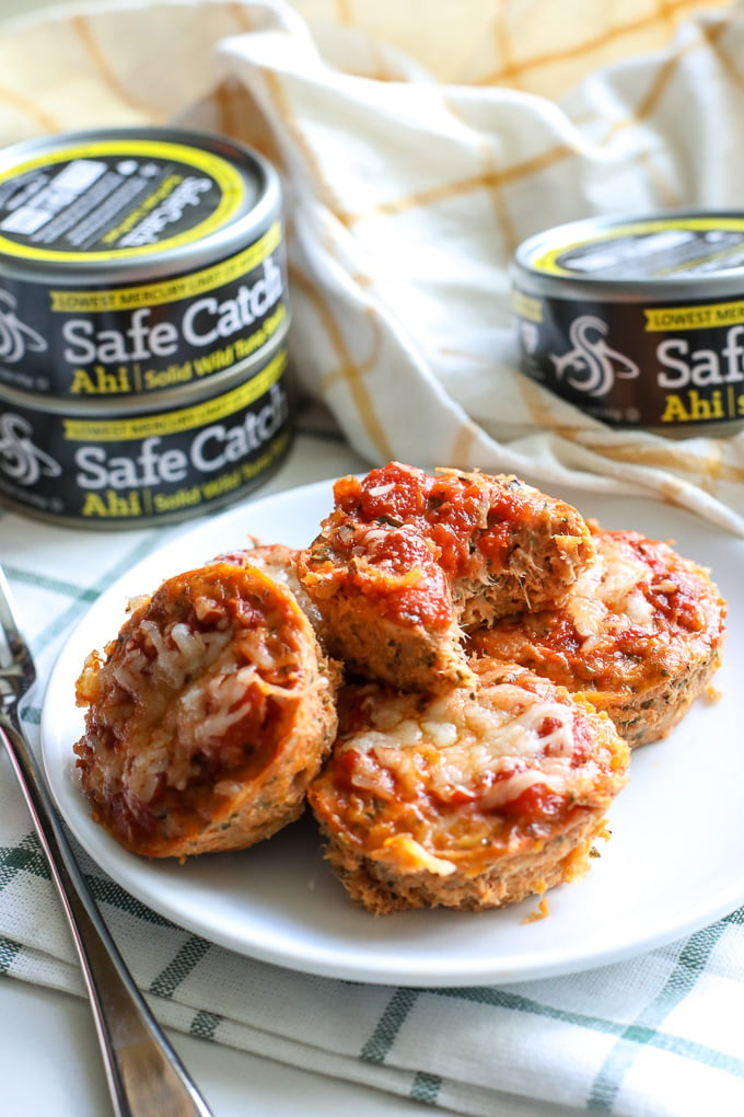 These Tuna Pizza Bites are perfect for a grain free afternoon snack for your kids that the whole family will love!