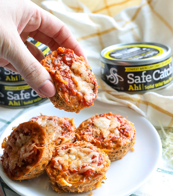 These Tuna Pizza Bites are perfect for a grain free afternoon snack for your kids that the whole family will love!