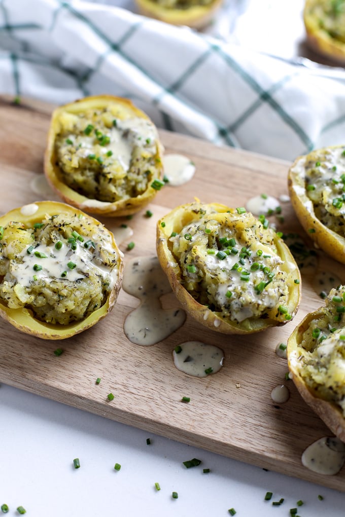 These Twice Baked Ranch Potatoes are a perfect whole30 compliant side dish!