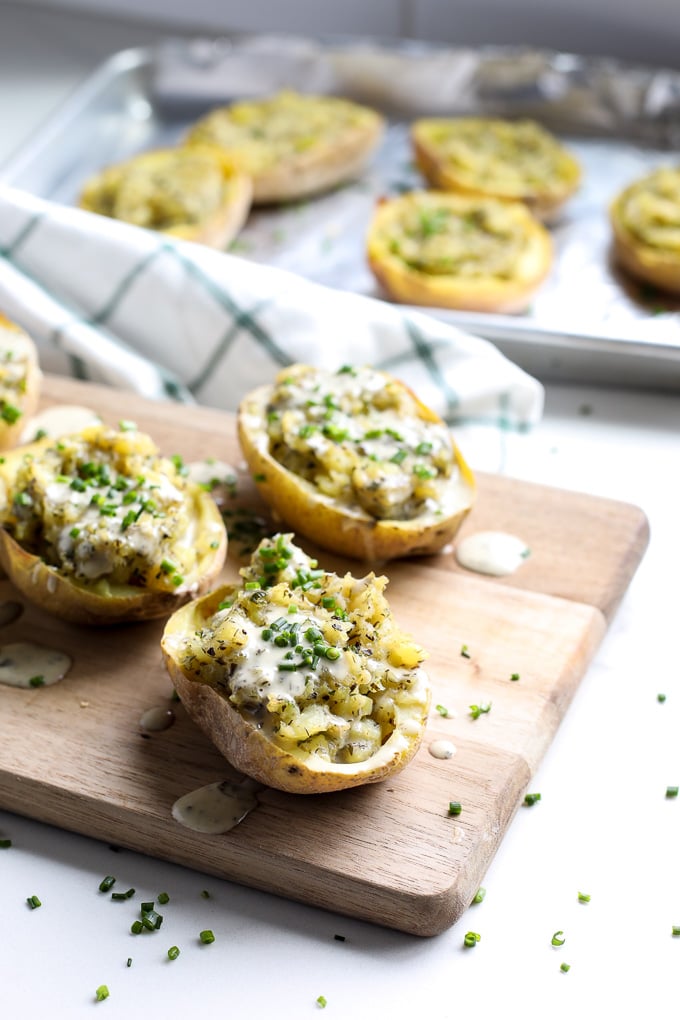 These Twice Baked Ranch Potatoes are a perfect whole30 compliant side dish!