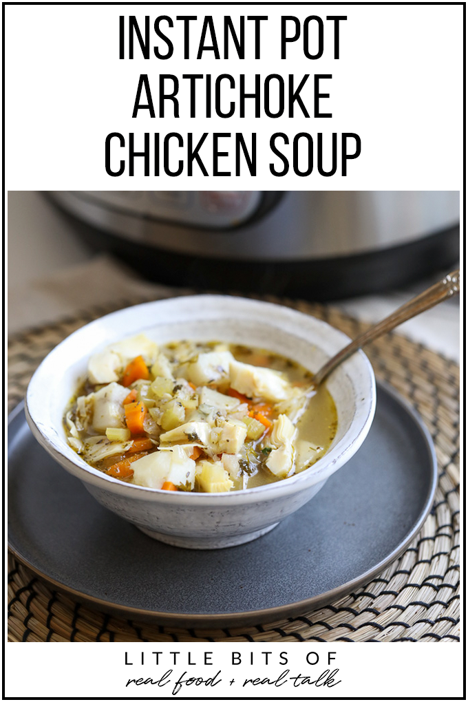 This Instant Pot Artichoke Chicken soup is super easy to make and full of tons of flavor!