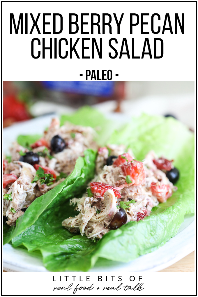 This Mixed Berry Pecan Chicken Salad is a super simple and delicious way to enjoy the benefits of berries with your protein!