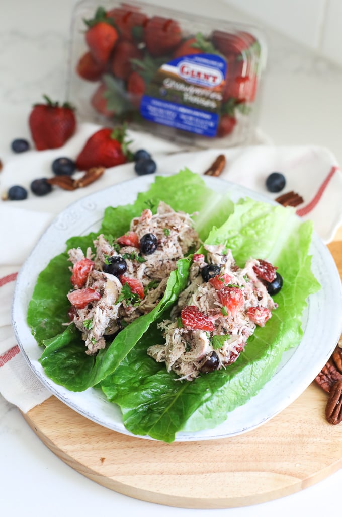 This Mixed Berry Pecan Chicken Salad is a super simple and delicious way to enjoy the benefits of berries with your protein!