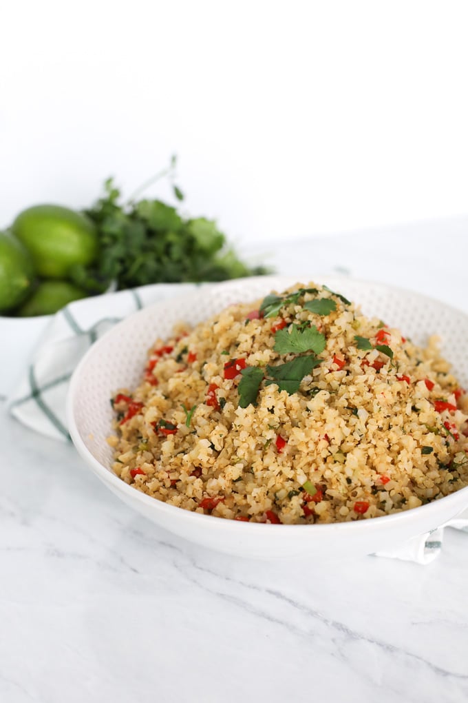 This Spanish Cauliflower Rice is not only easy to make but so healthy and packed with veggies!