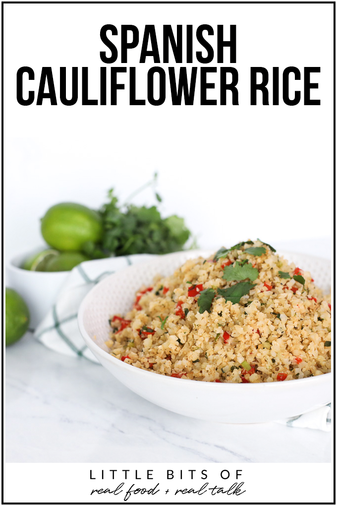 This Spanish Cauliflower Rice is not only easy to make but so healthy and packed with veggies!