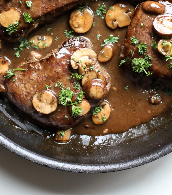 This Steak Marsala is whole30 compliant and a great and easy way to cook steak on a weeknight!