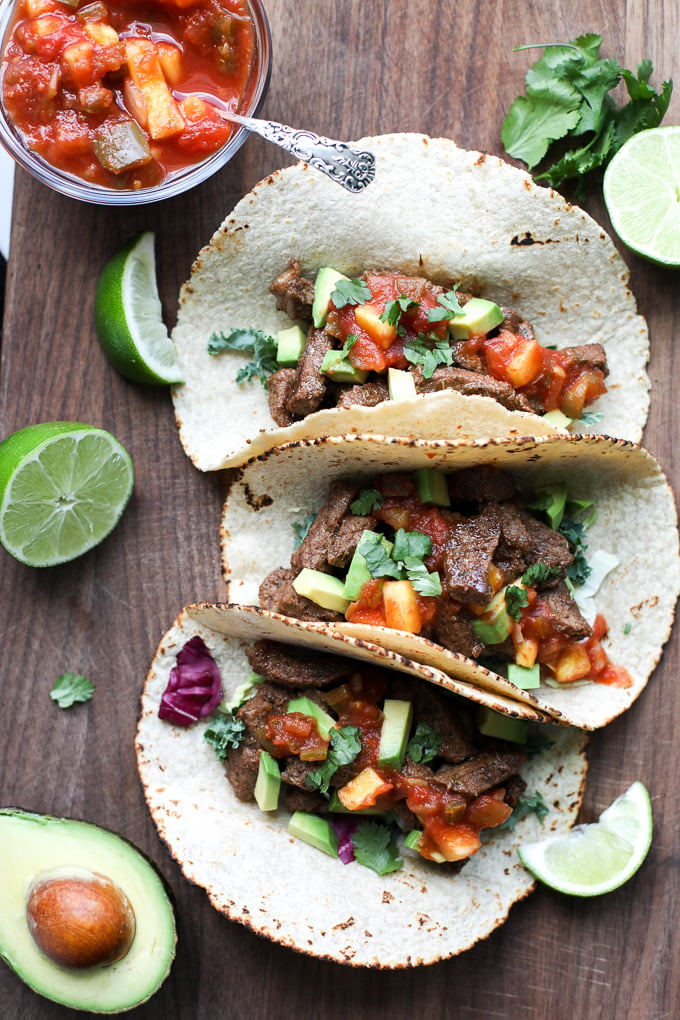 These Jerk Steak Tacos are not only super simple to make but also packed with grass fed steak and tons of flavor!