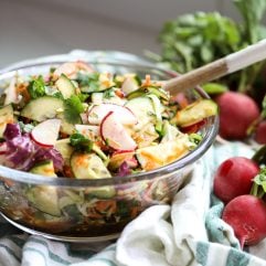 This Fresh Asian Radish Salad is packed with fresh veggies and has an amazing asian dressing that is easy to throw together!