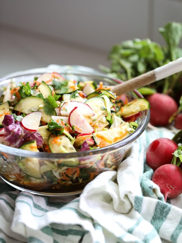 This Fresh Asian Radish Salad is packed with fresh veggies and has an amazing asian dressing that is easy to throw together!