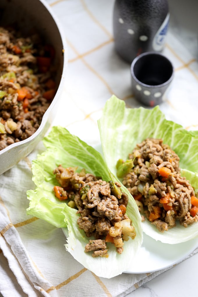 These Turkey and Sweet Potato Asian Lettuce Wraps are a super easy dinner for a weeknight using frozen vegetables for added nutrients! Whole30 and paleo dinner!